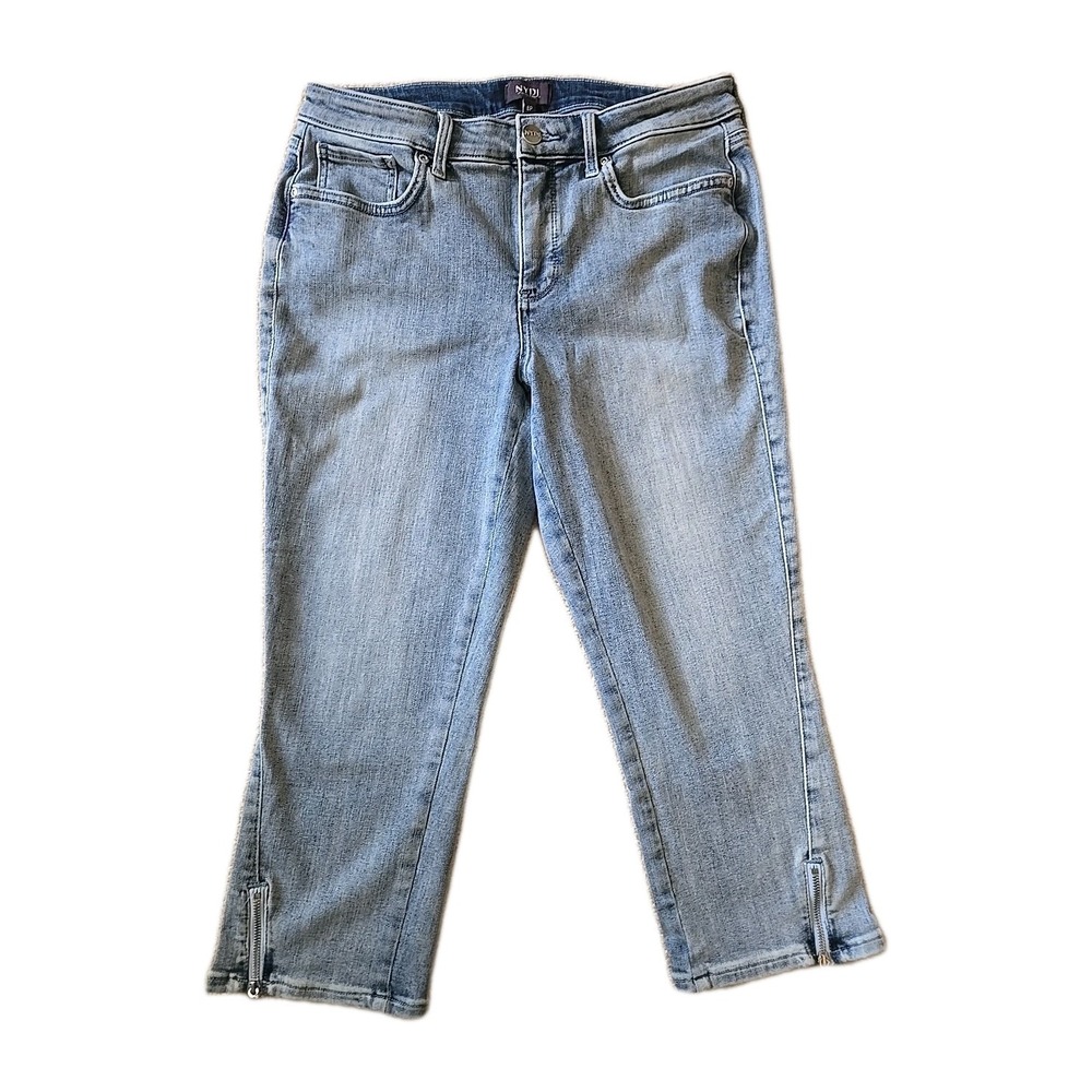 NYDJ Jeans Womens 8P Blue Capri LiftxTuck Mid Rise Medium Wash Denim Stretch